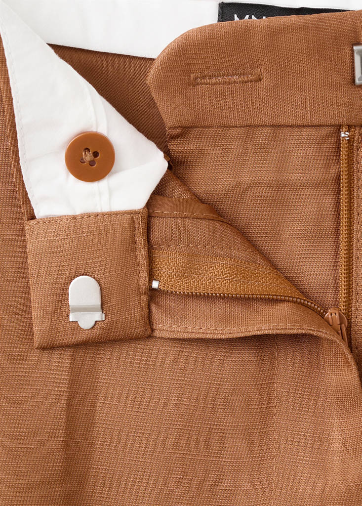 Straight-fit suit trousers — Russet