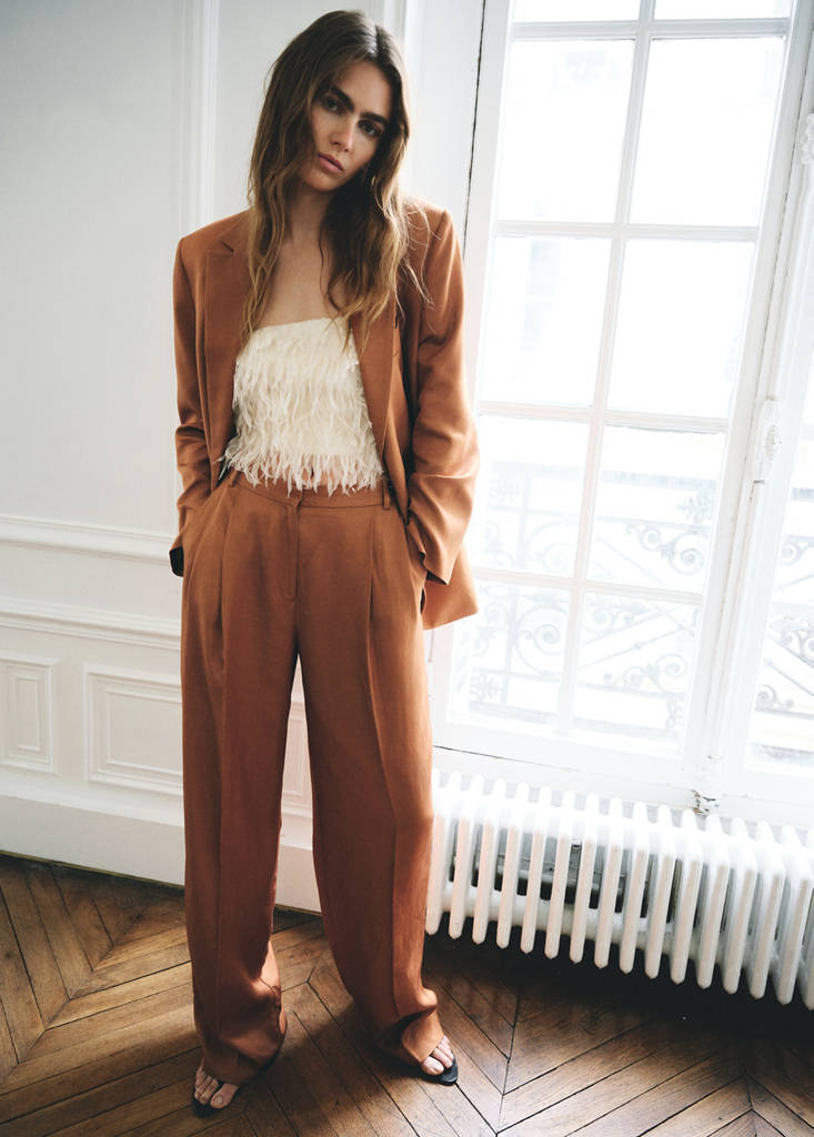 Straight-fit suit trousers — Russet