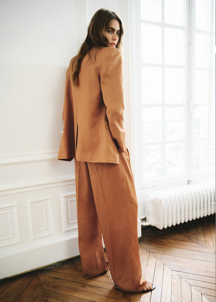 Straight-fit suit trousers — Russet