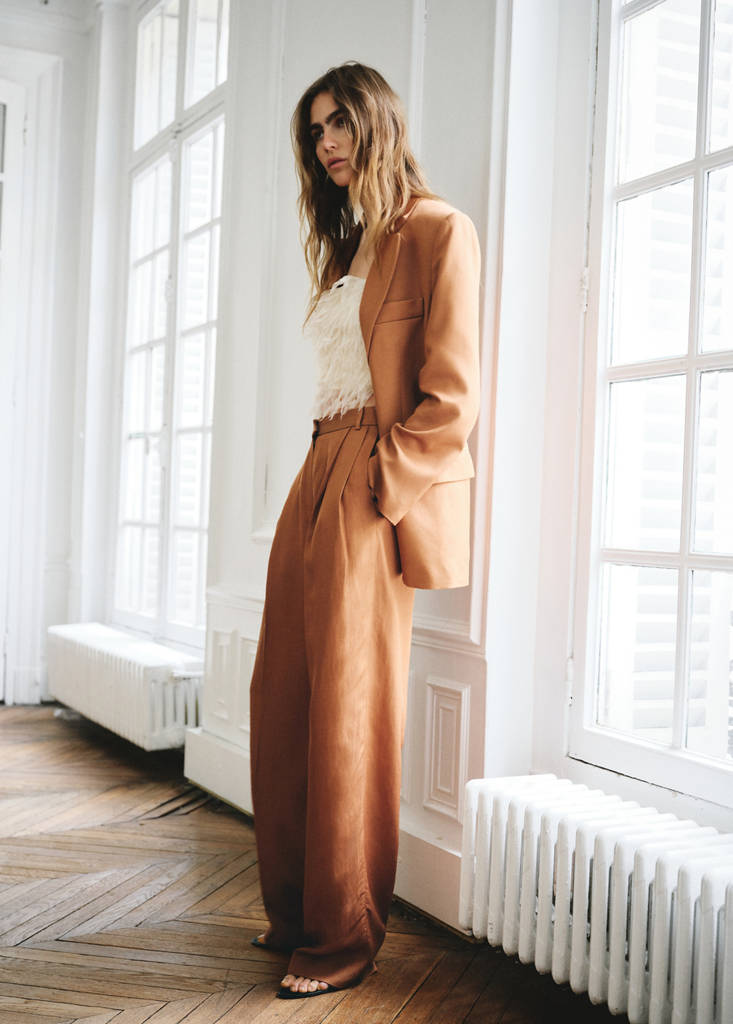 Straight-fit suit trousers — Russet