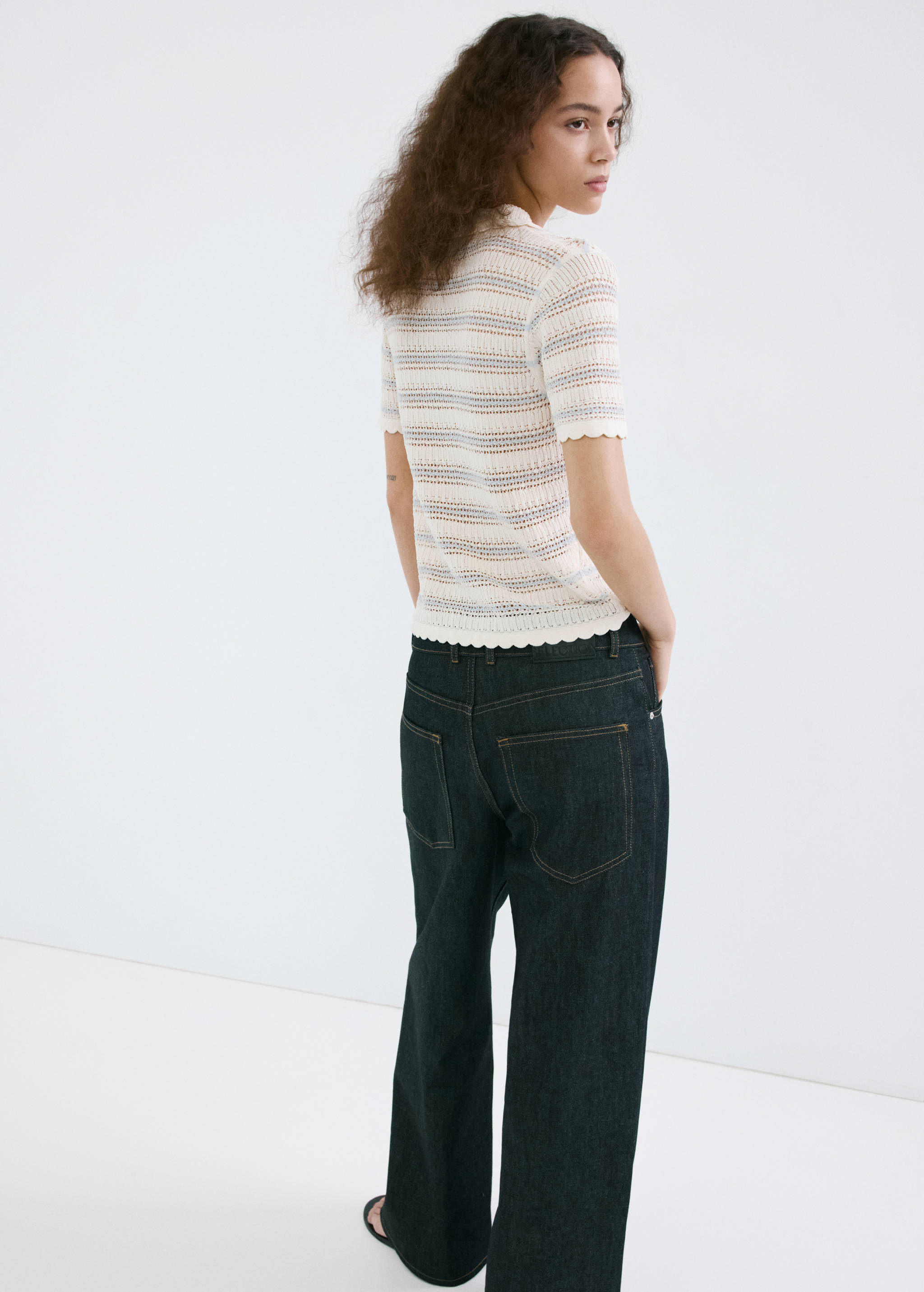 Striped openwork knit sweater - Reverse of the article
