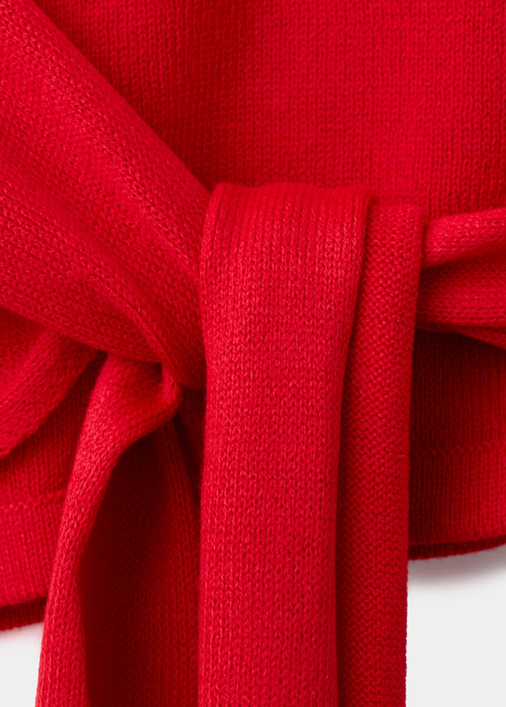 Jumper with tie detail — Intense Red