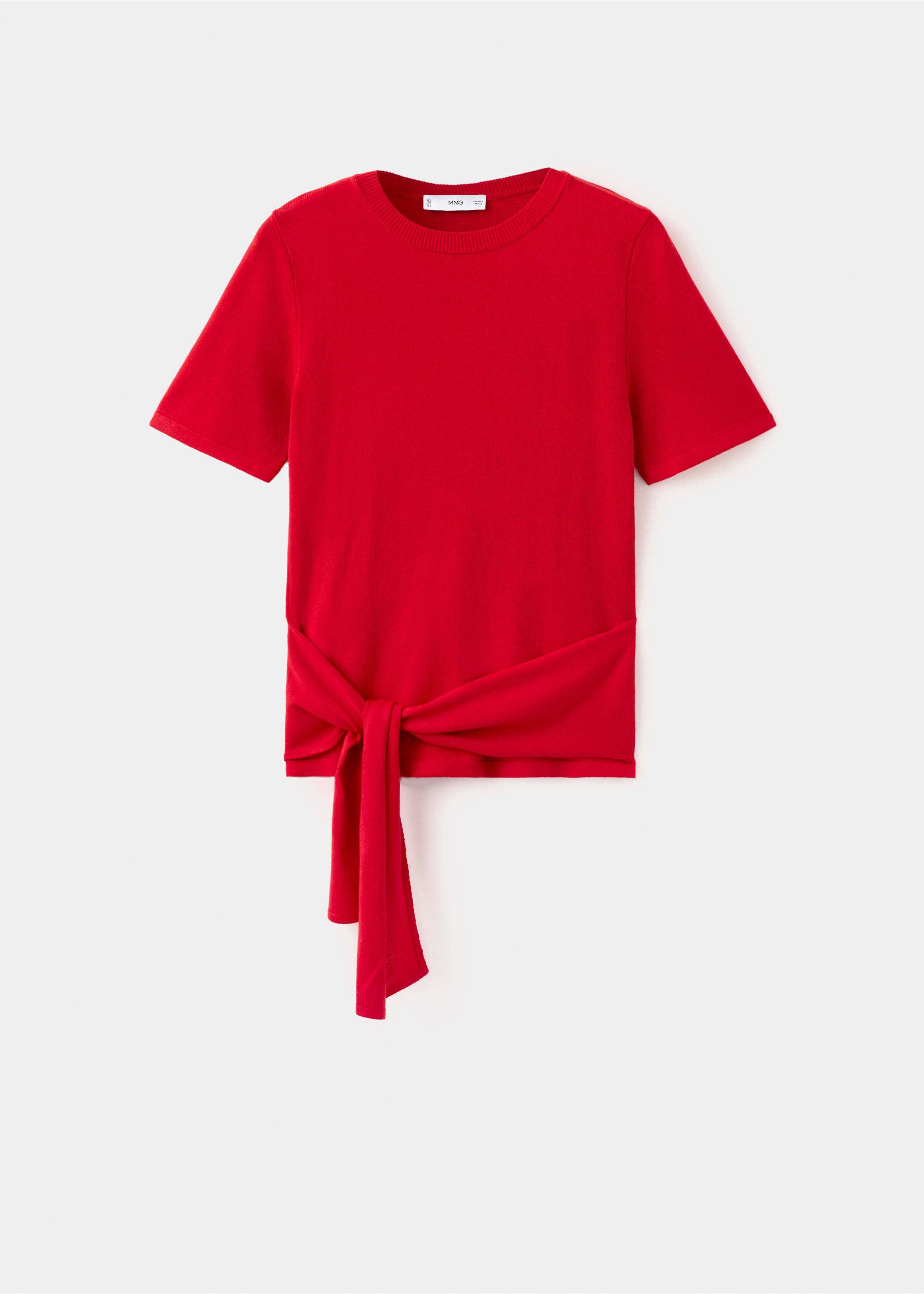 Jumper with tie detail - Article without model, Intense Red. Ref: 27017167-00.