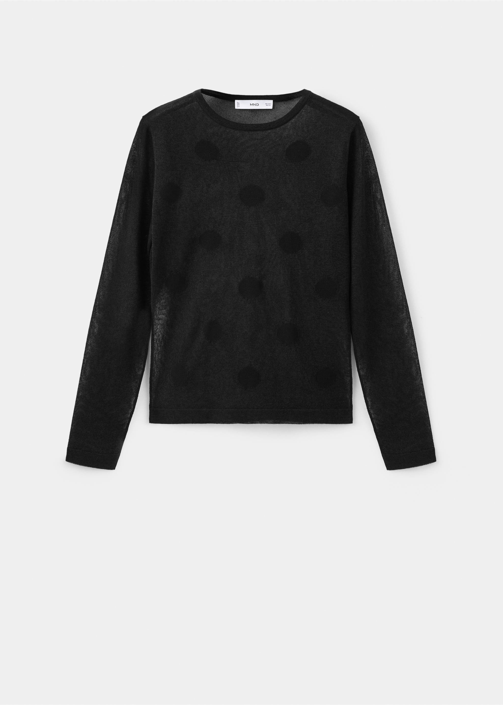 Polka-dot knitted sweater - Article without model, Black. Ref: 27017168-00.