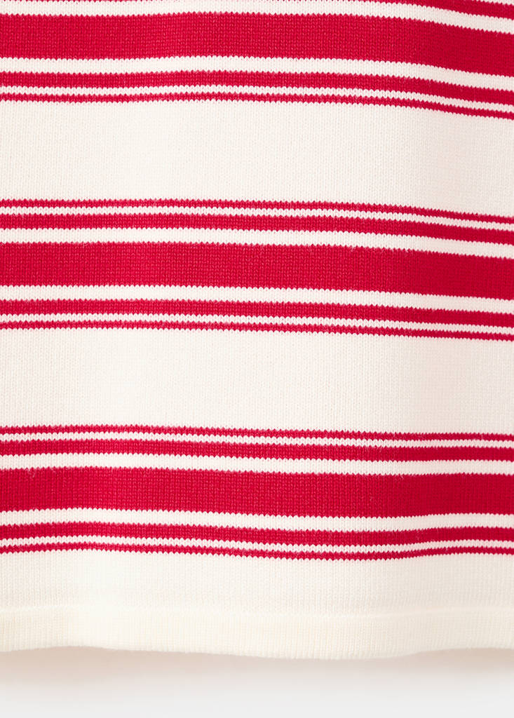 Knit striped sweater — Red