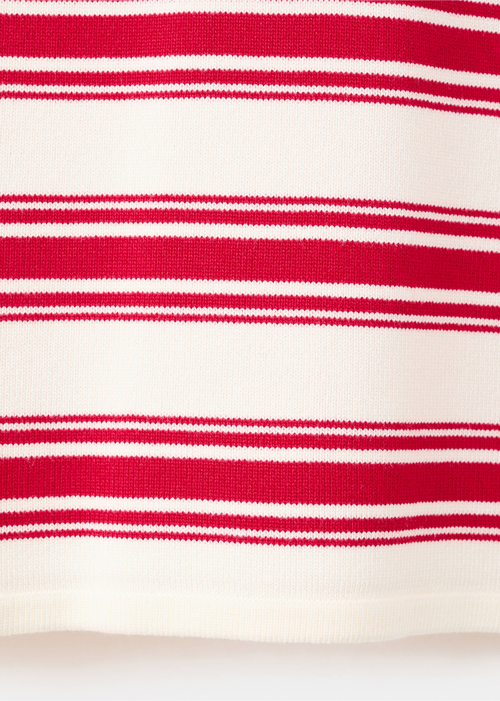Knit striped sweater - Details of the article 8, Red. Ref: 27017169-00.
