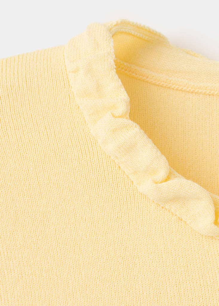 Fine knit sweater with buttons — Vanilla