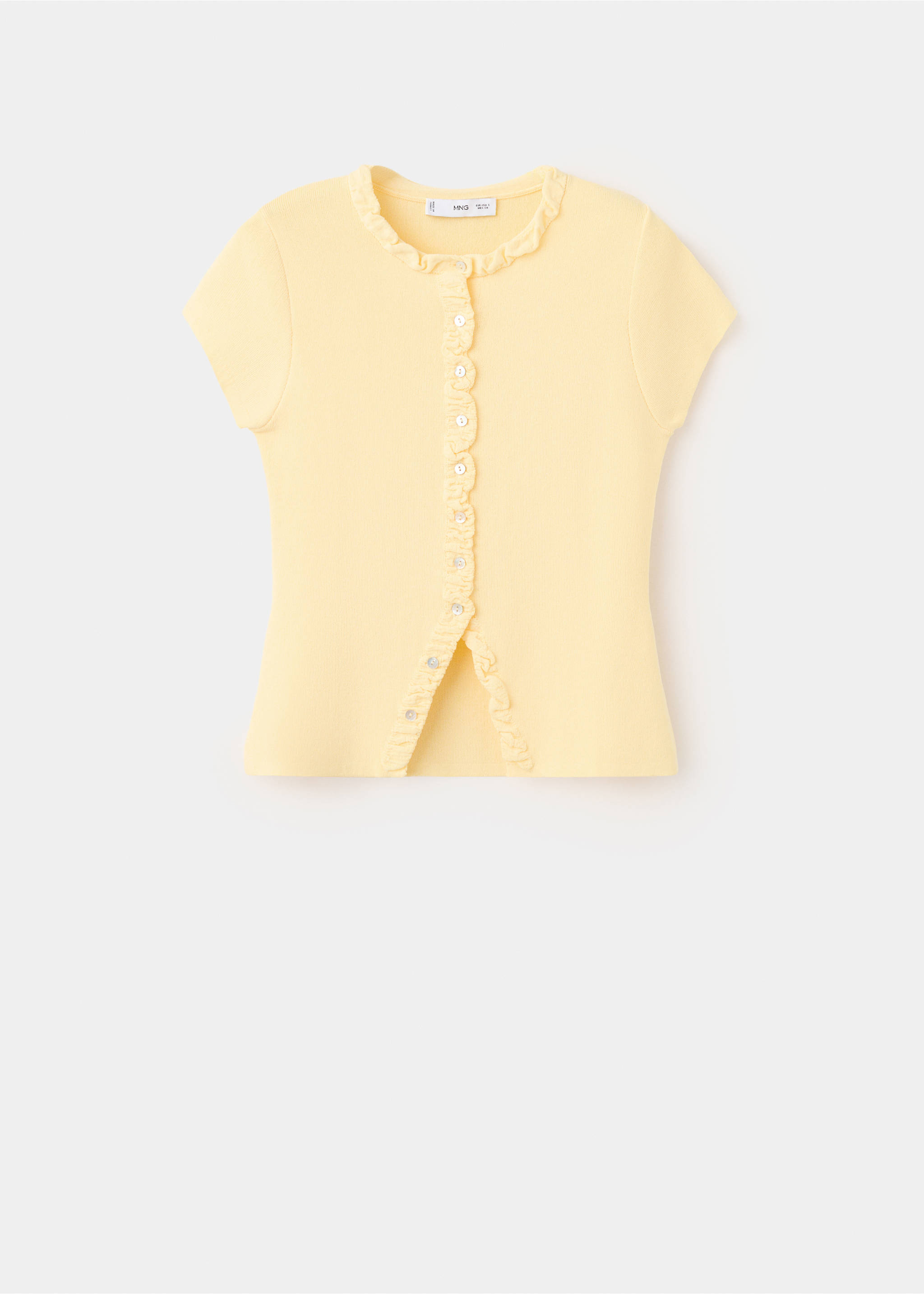Fine knit sweater with buttons - Article without model, Vanilla. Ref: 27017170-00.