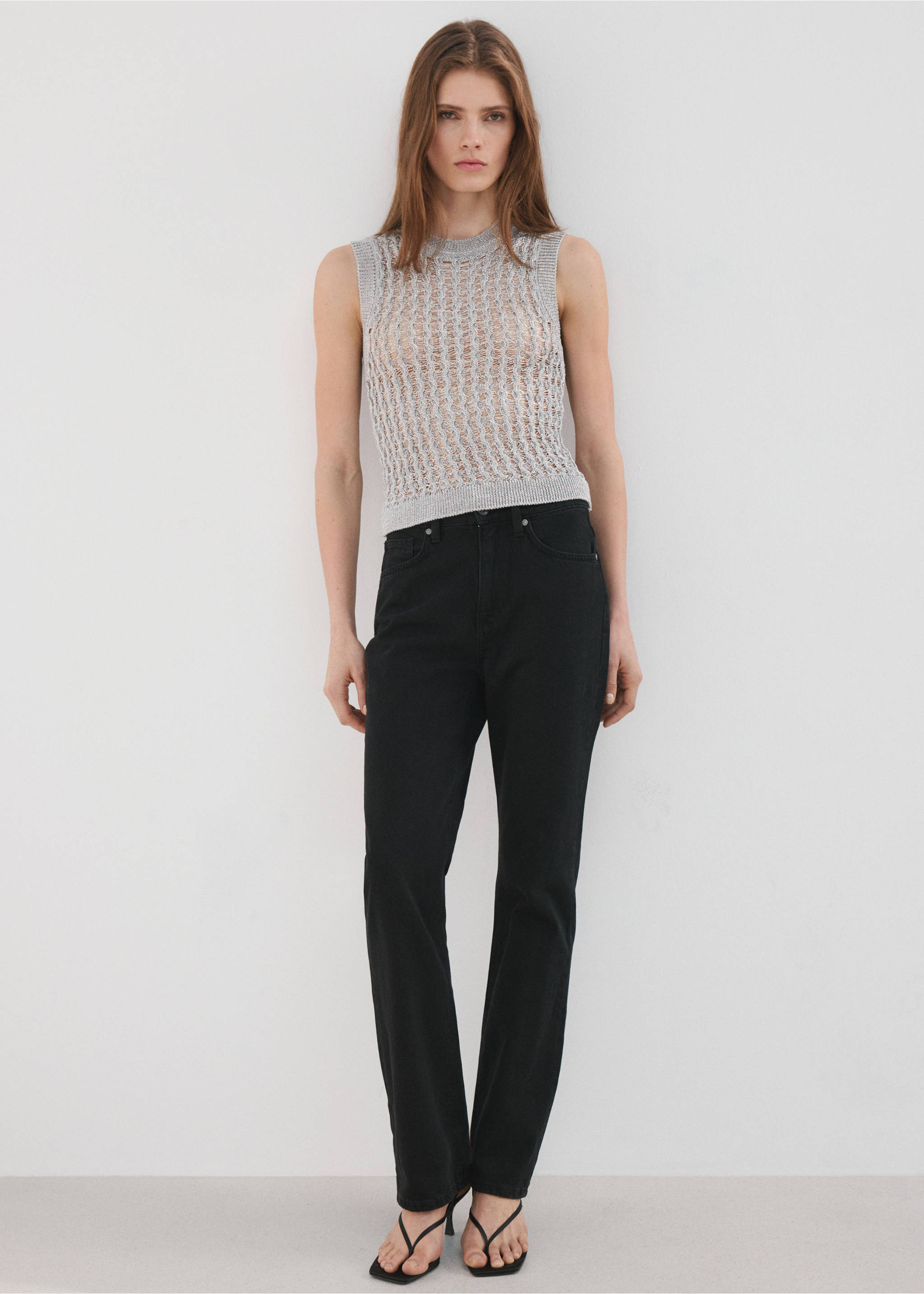 Openwork knit top - General plane, Grey. Ref: 27017171-00.