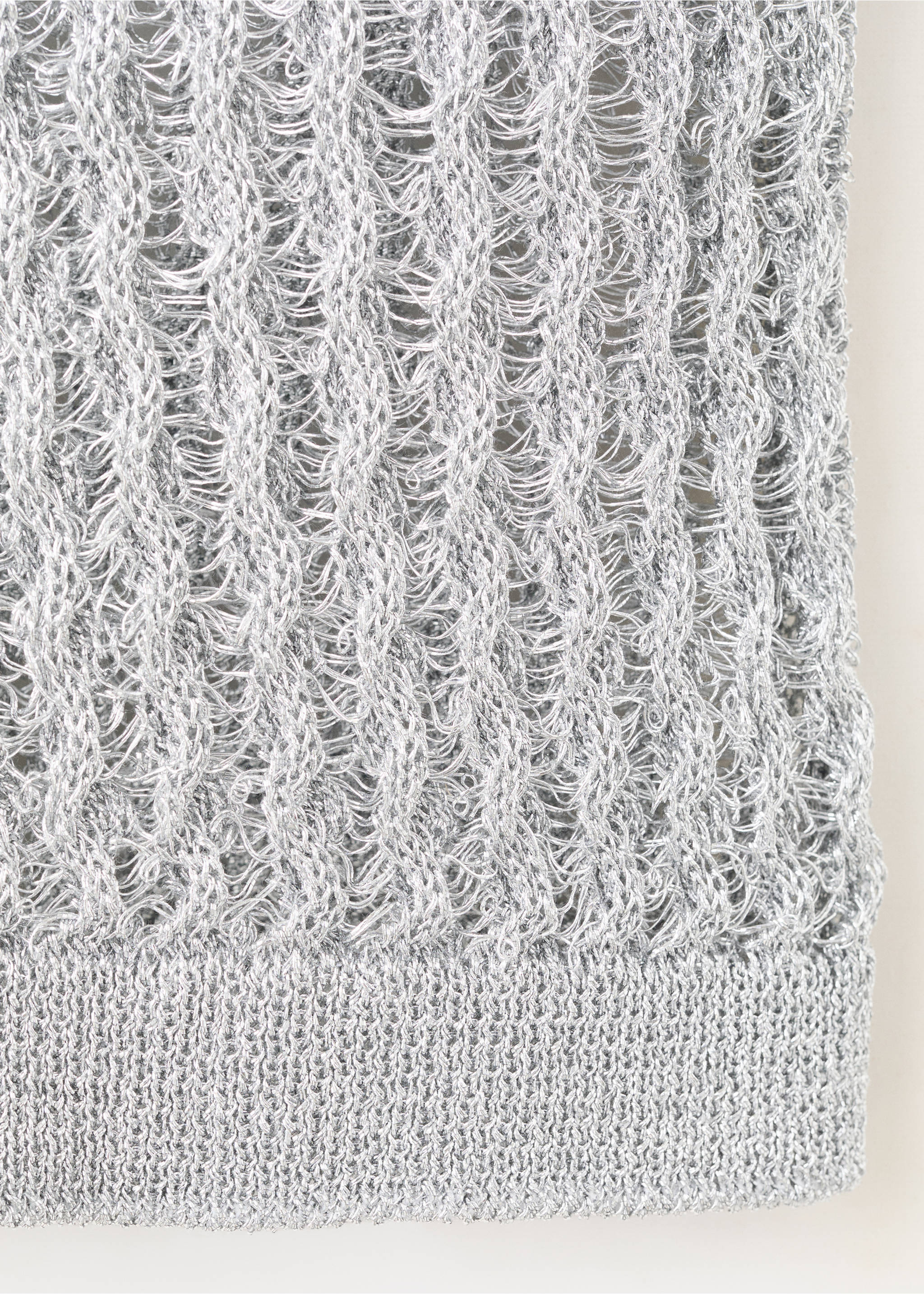 Openwork knit top - Details of the article 0, Grey. Ref: 27017171-00.