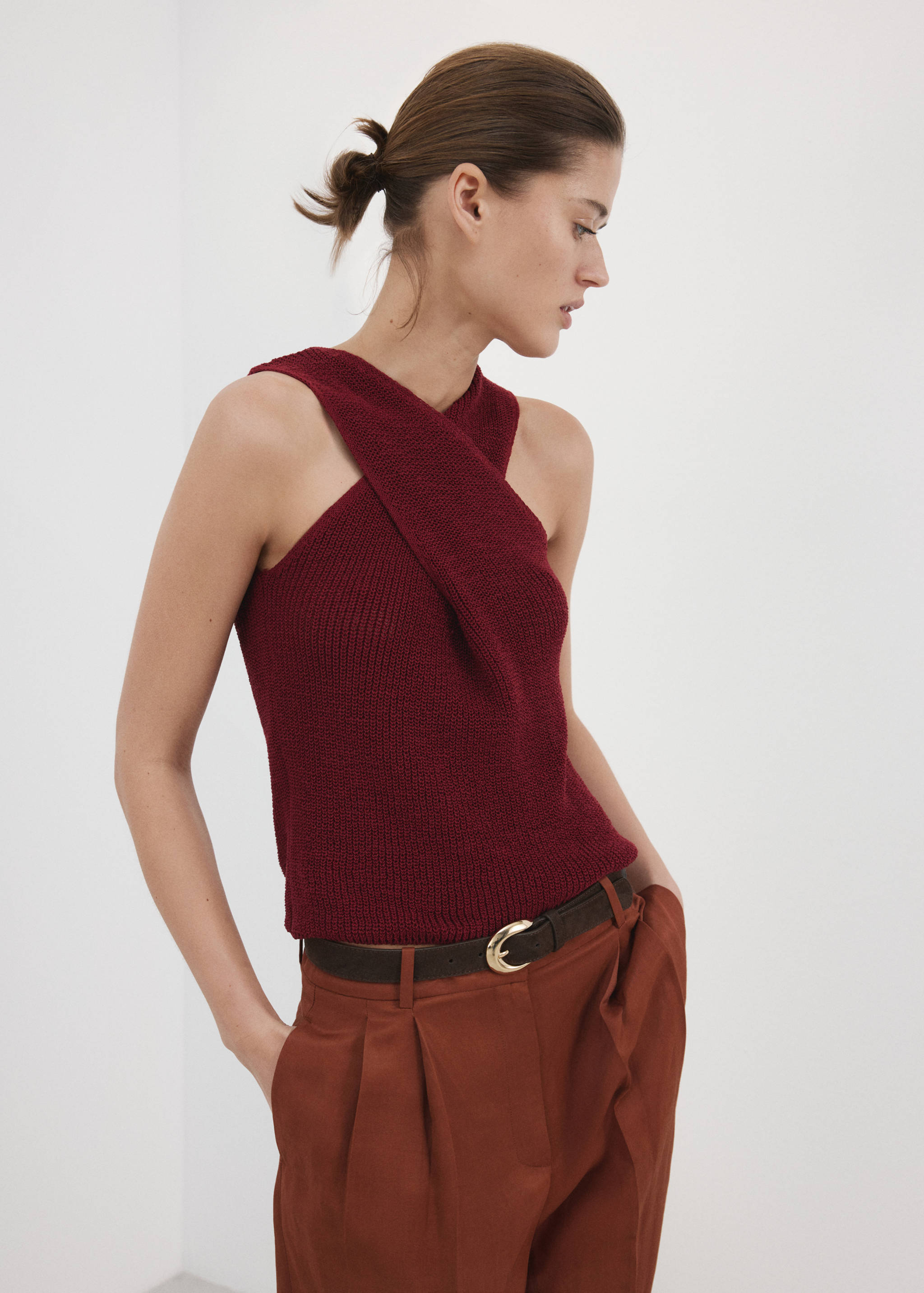Knitted wrap top - Medium plane