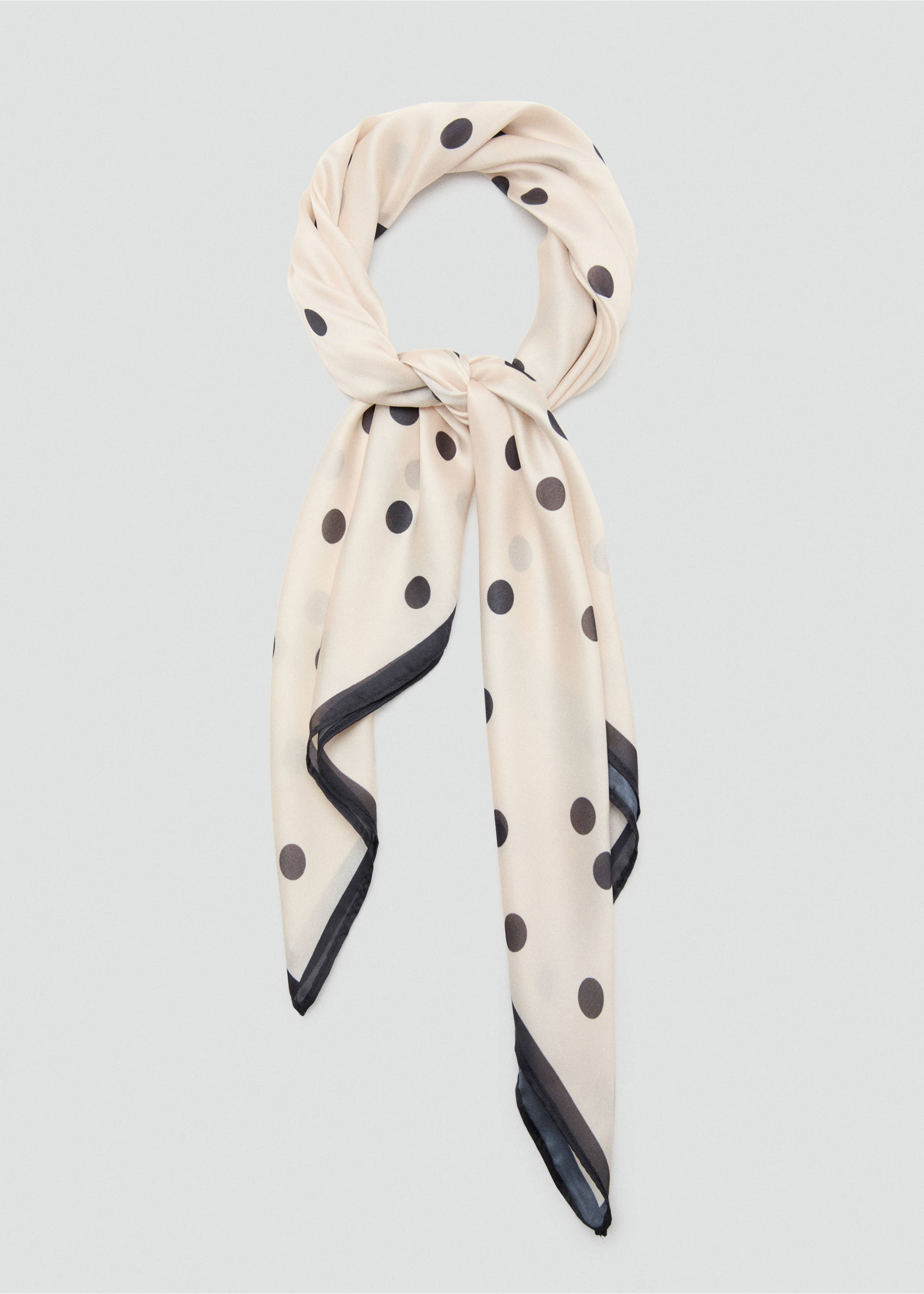 Mocador setinat de topos - Pla mig, Negre. Ref: 27017787-00.