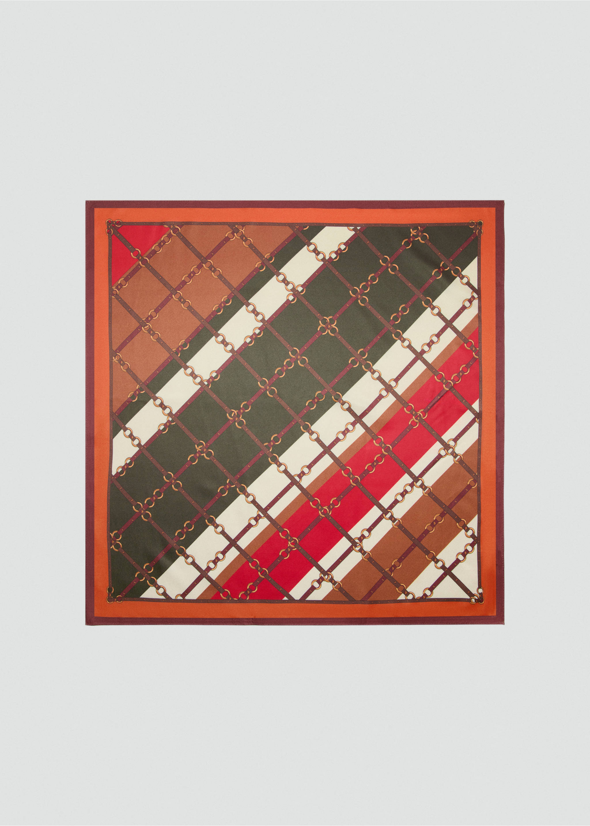 Foulard imprimé géométrique - Article sans modèle, Orange. Ref: 27017788-00.