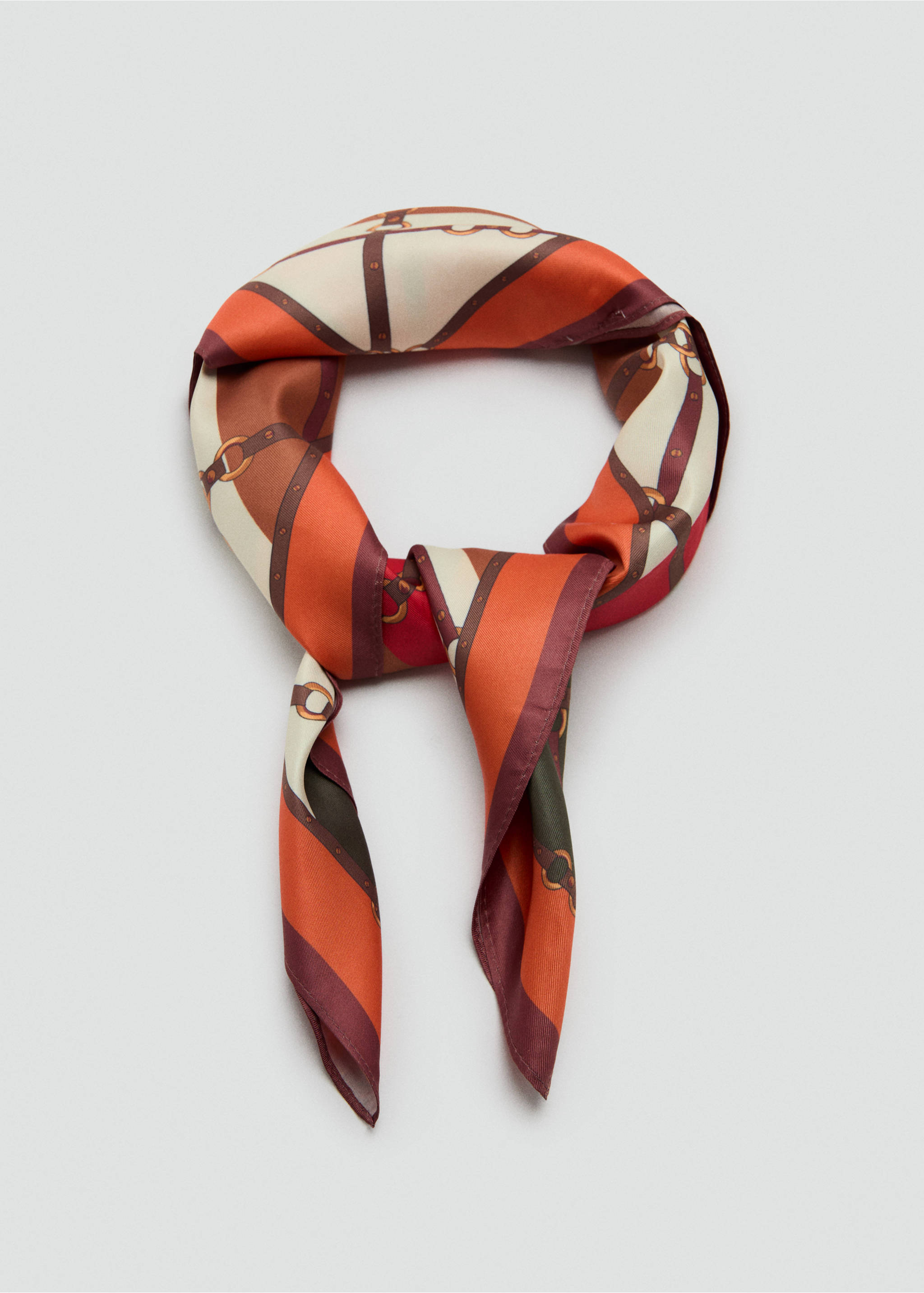 Foulard imprimé géométrique - Détail de l'article 1, Orange. Ref: 27017788-00.