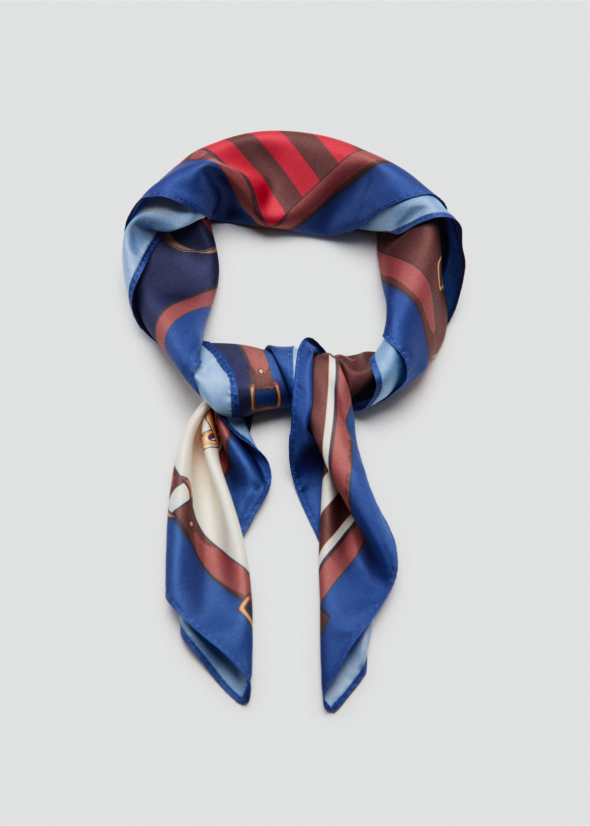 Foulard imprimé abstrait - Détail de l'article 1, Bleu. Ref: 27017789-00.