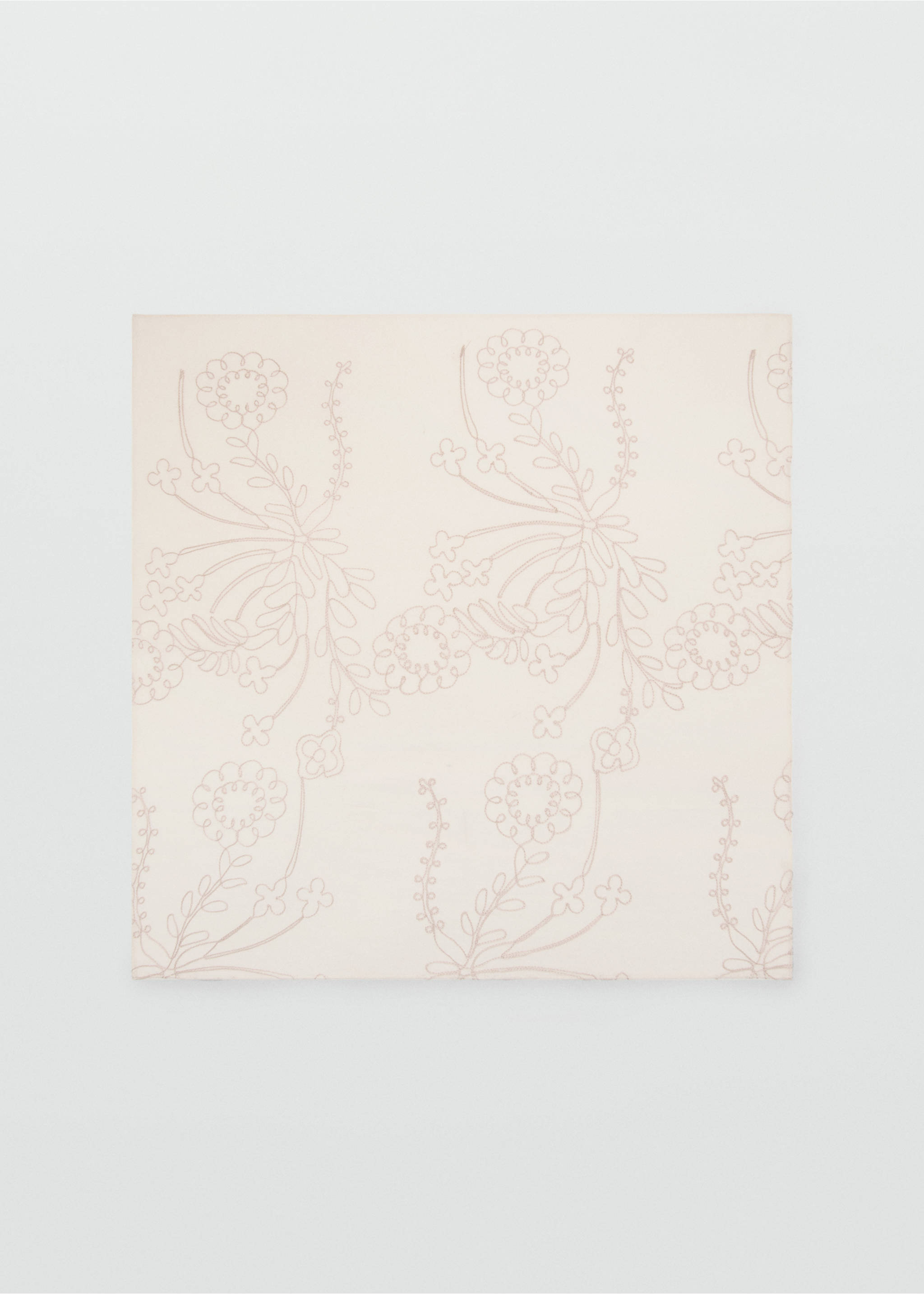 Floral print scarf - Article without model, Ecru. Ref: 27017791-00.