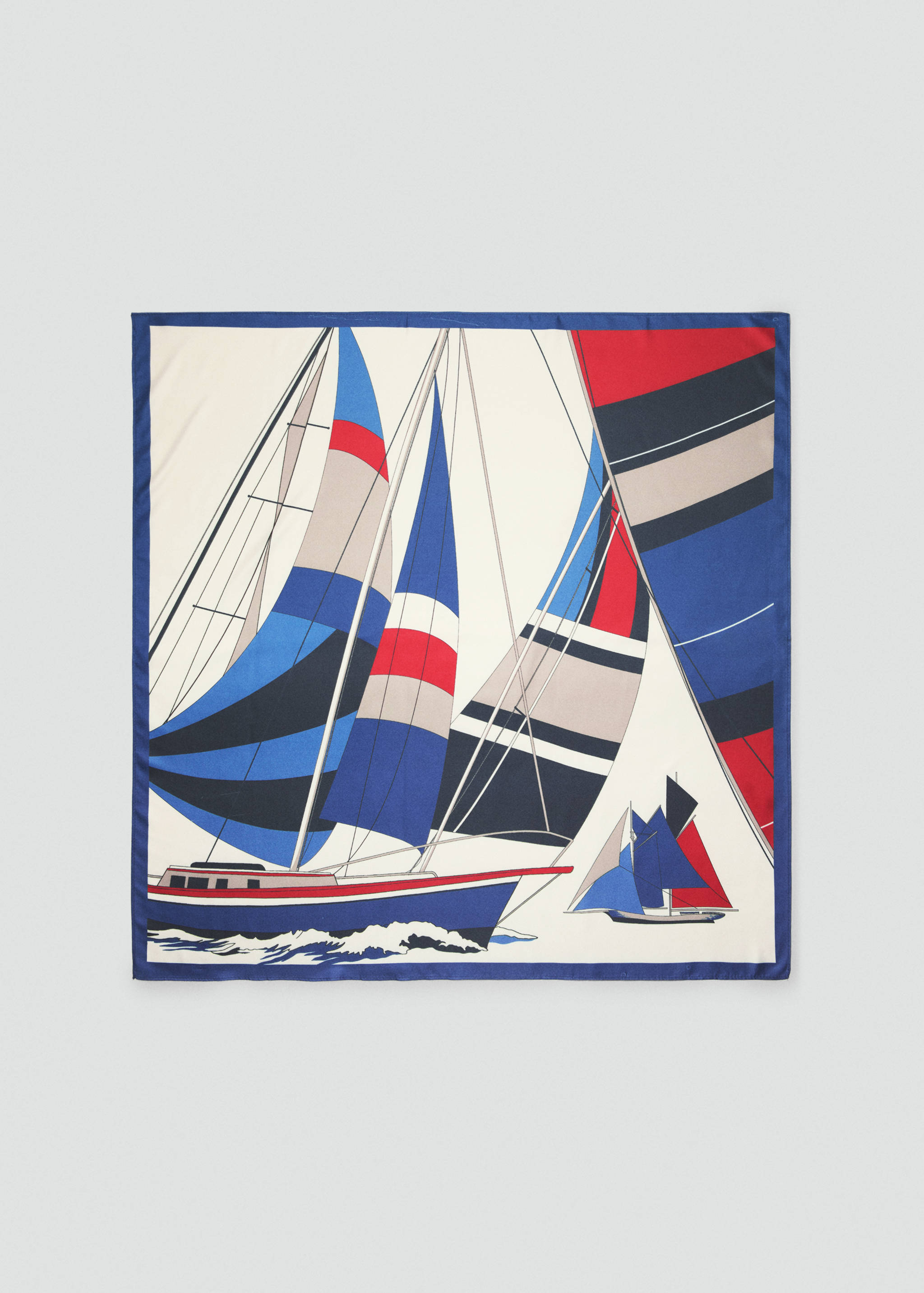 Medium-sized scarf with boats print - Article without model