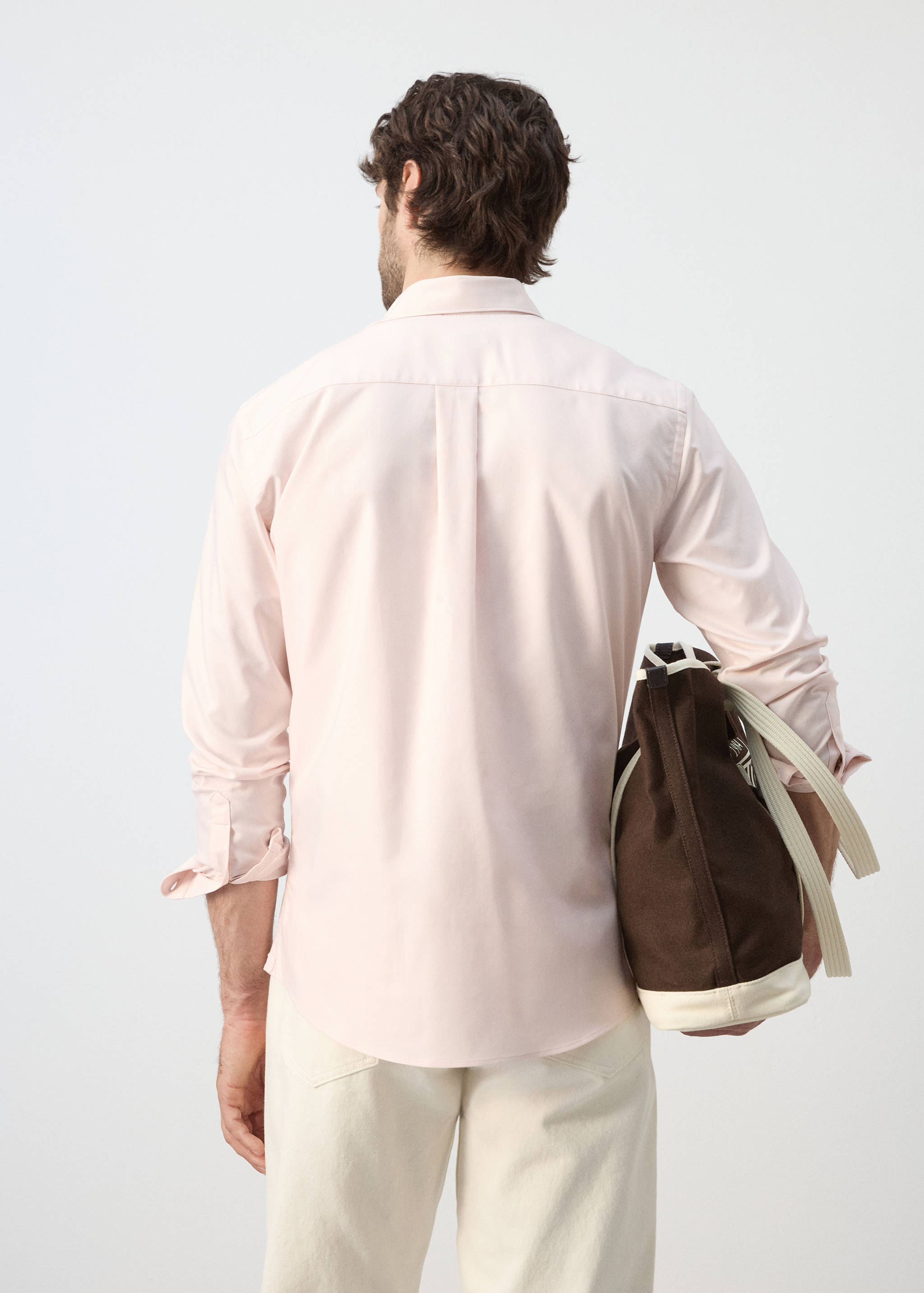 Camisa 100% cotó regular fit brodat - Revers de l'article