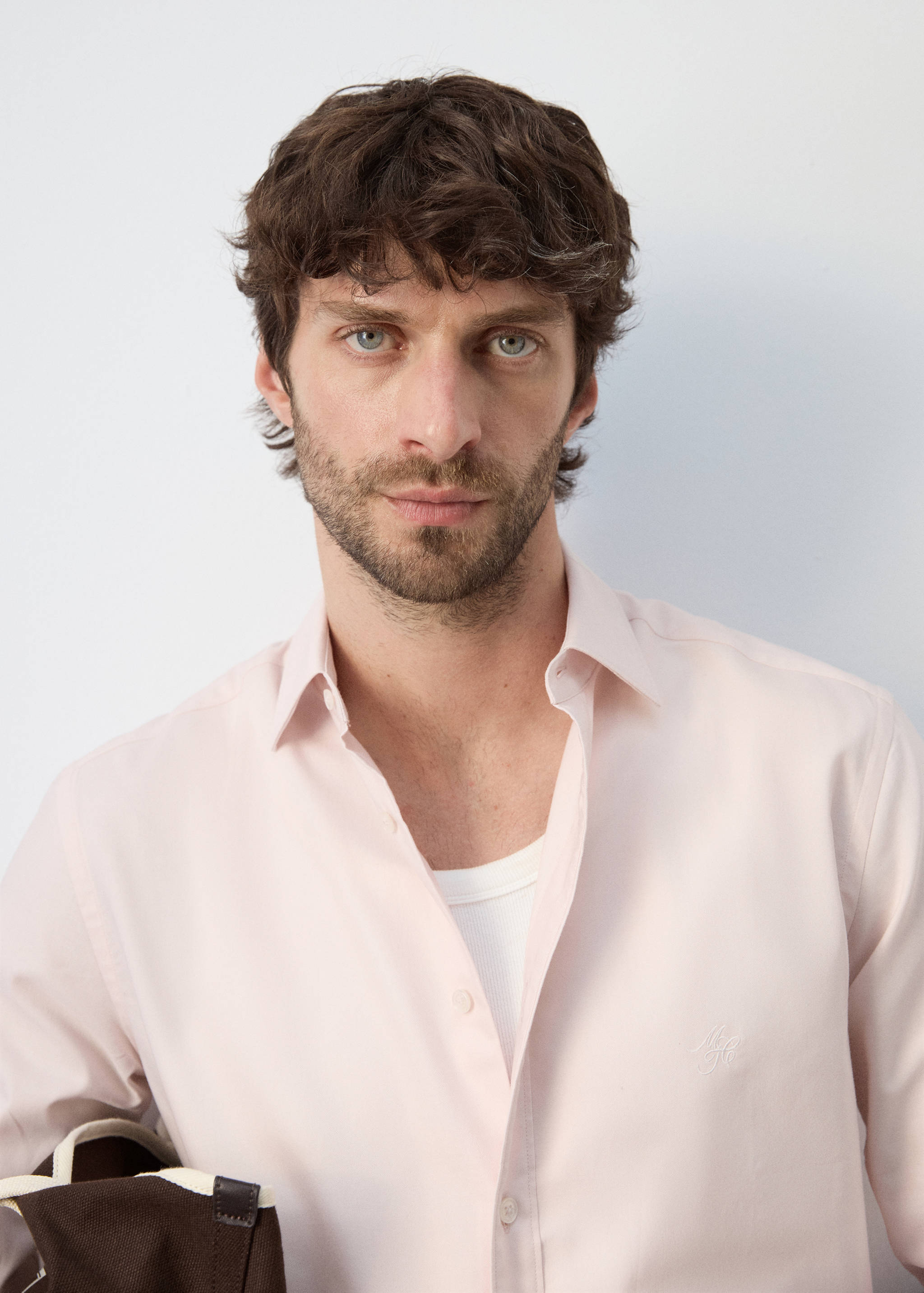 Camisa 100% cotó regular fit brodat - Detall de l'article 1