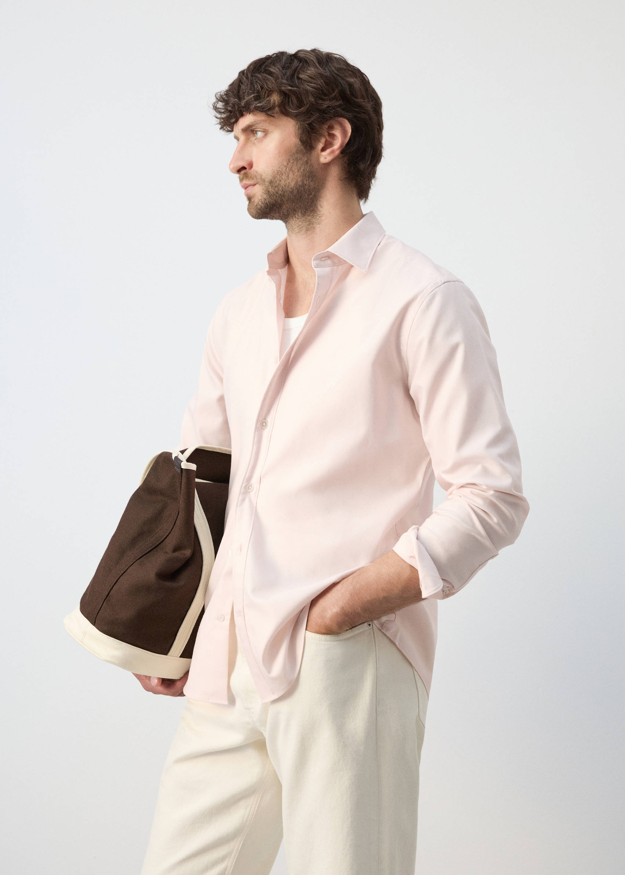 Camisa 100% cotó regular fit brodat - Detall de l'article 2