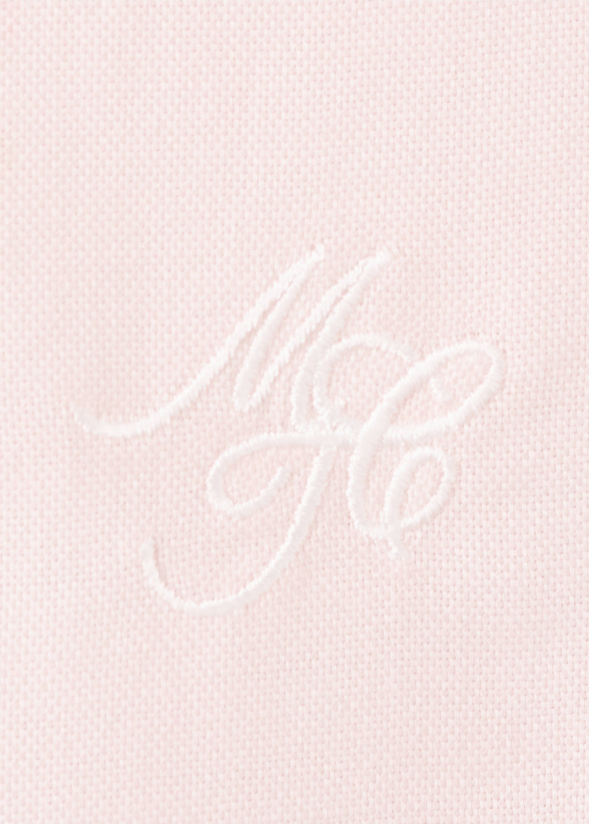 100% cotton regular fit embroidered shirt - Details of the article 8, Light Pink. Ref: 27017800-00.