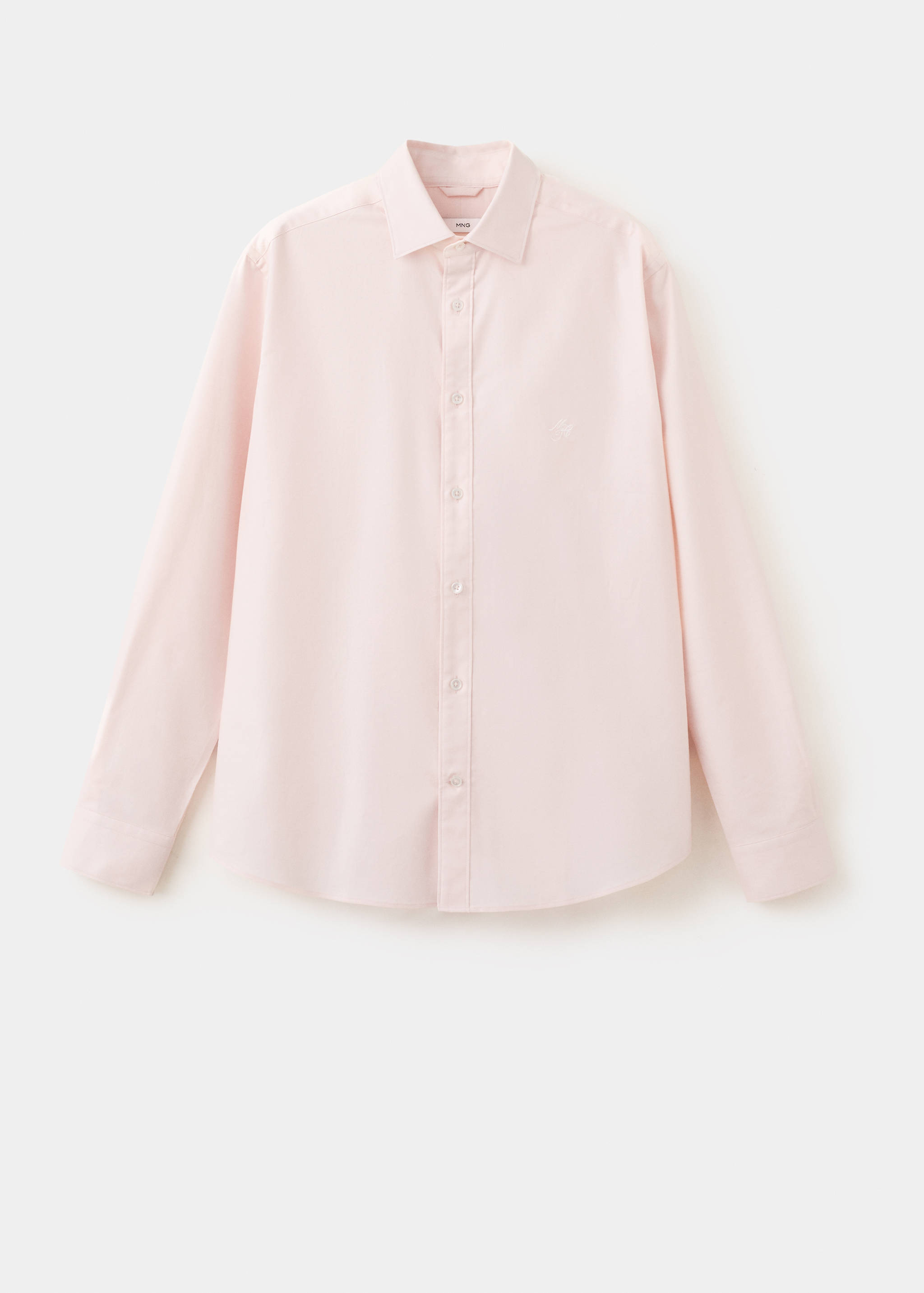 100% cotton regular fit embroidered shirt - Article without model