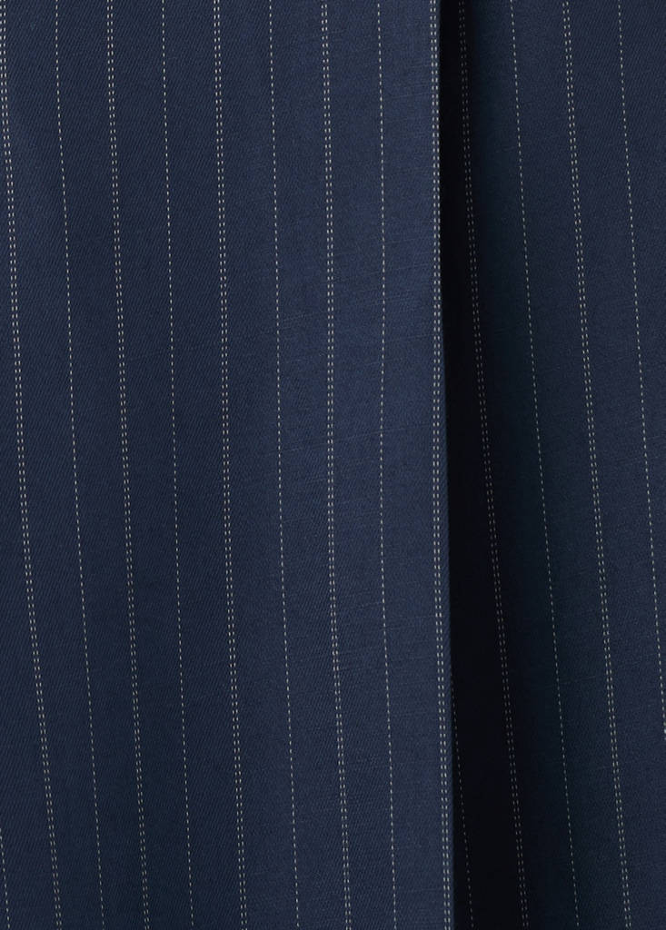 Pinstripe suit trousers — Navy