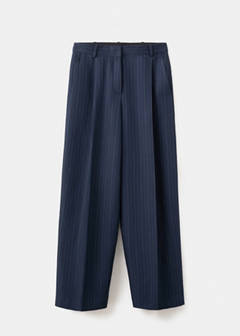 Pinstripe suit trousers — Navy 7