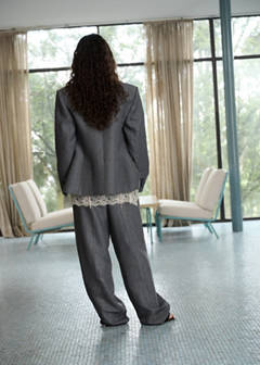 Straight-fit linen-blend suit trousers — Black 3