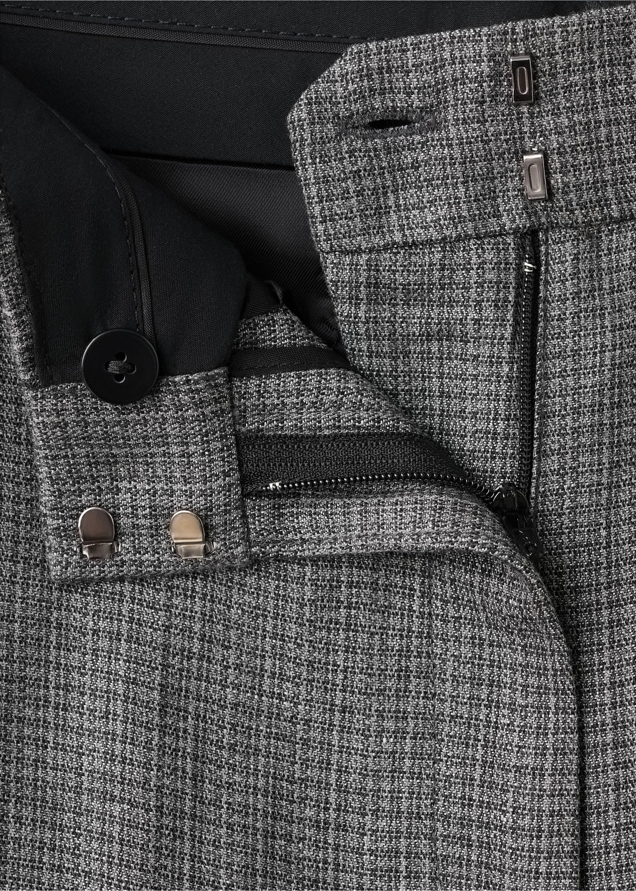 Flecked suit trousers - Details of the article 8, Black. Ref: 27017803-00.