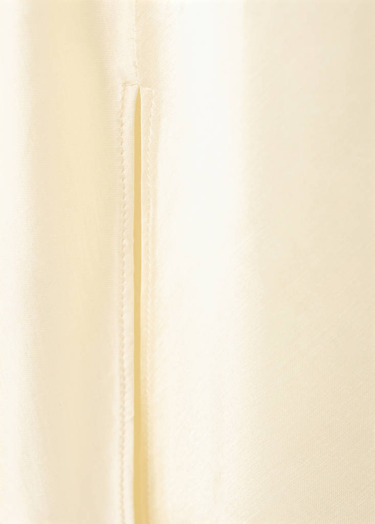 Satin V-neck dress — Ecru