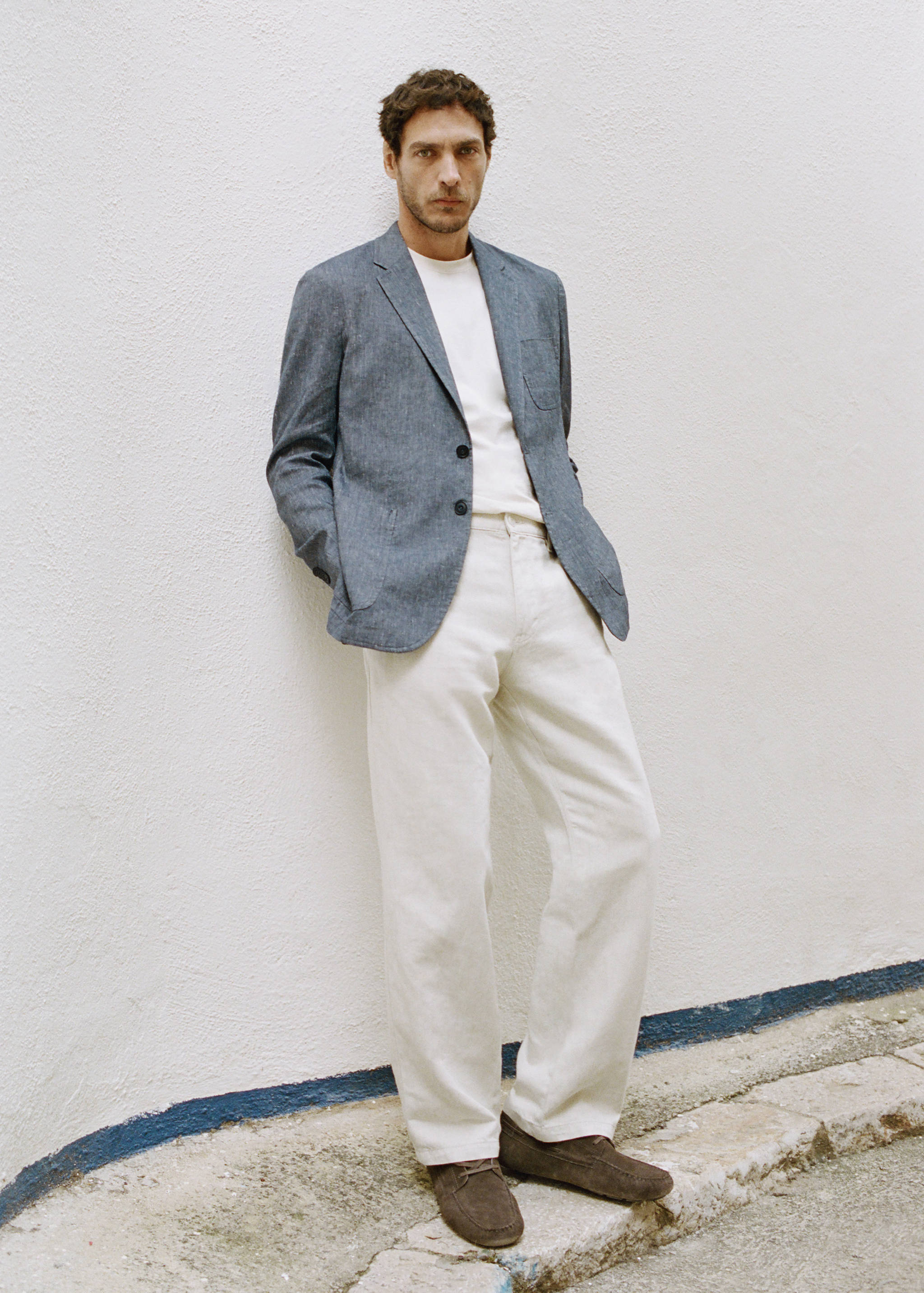 Blazer slim fit de linho e algodão - Pormenor do artigo 5