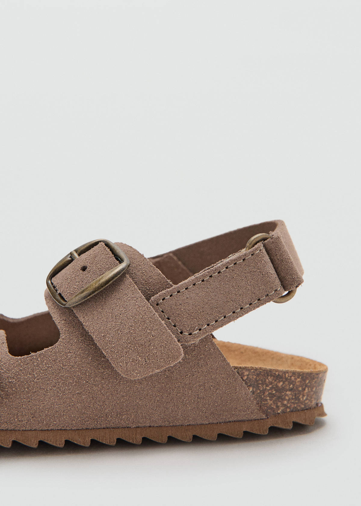 Buckles leather sandal — Medium Brown