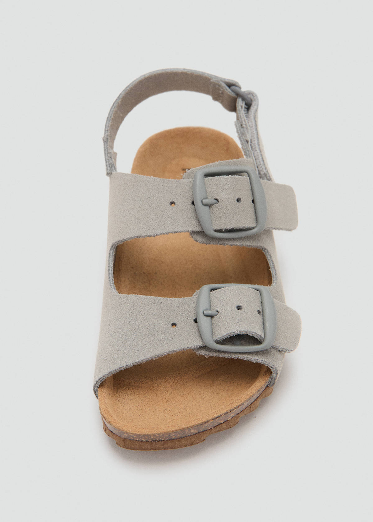 Buckles leather sandal — Grey