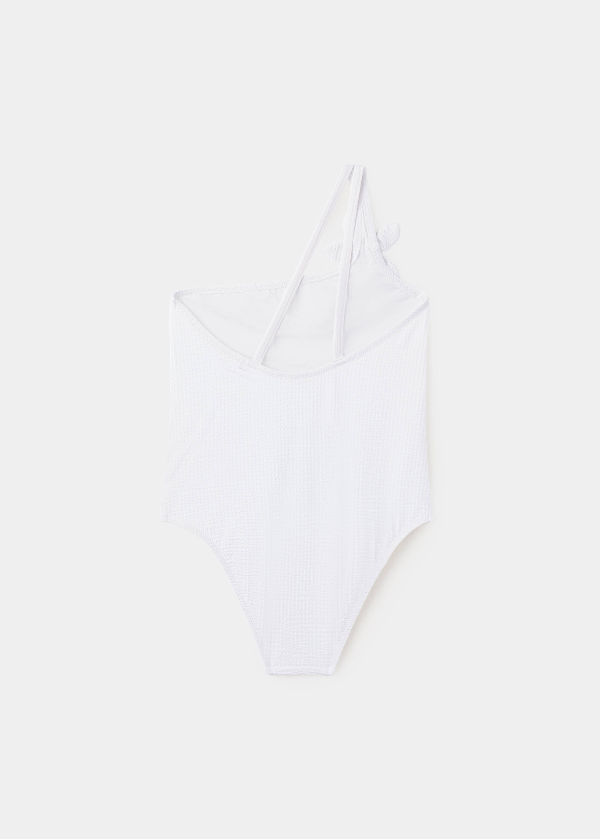 Asymmetric swimsuit with raised flower - Reverse of the article