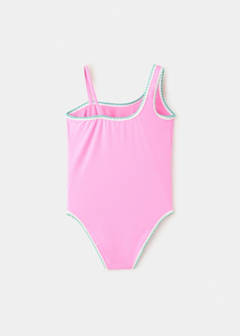 Asymmetric swimsuit with contrasting details — Pink 3