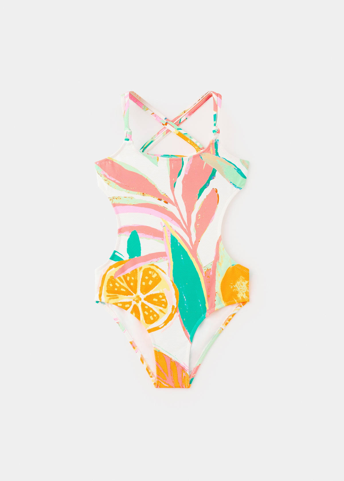 Fruit-print swimming trunks — White
