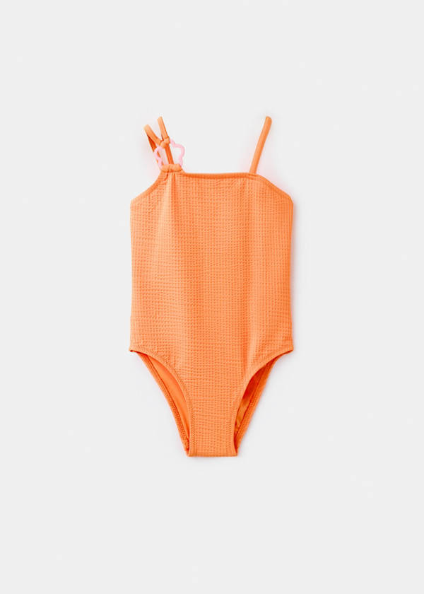 Floral ring swimsuit — Neon Orange