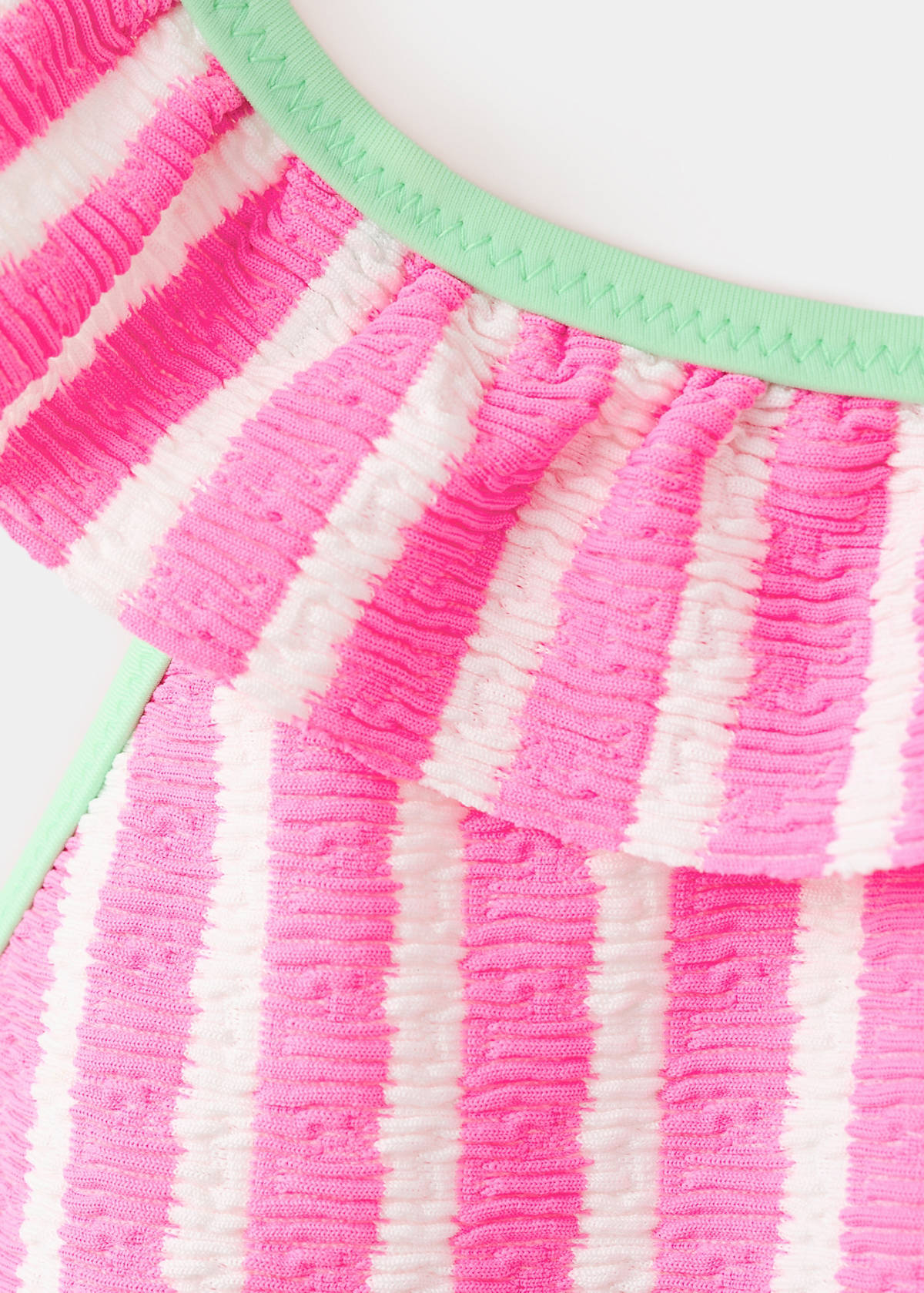 Ruffle striped swimsuit — Pink