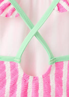 Ruffle striped swimsuit — Pink 5