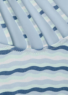 Asymmetric striped swimsuit — Blue 4