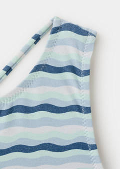 Asymmetric striped swimsuit — Blue 7
