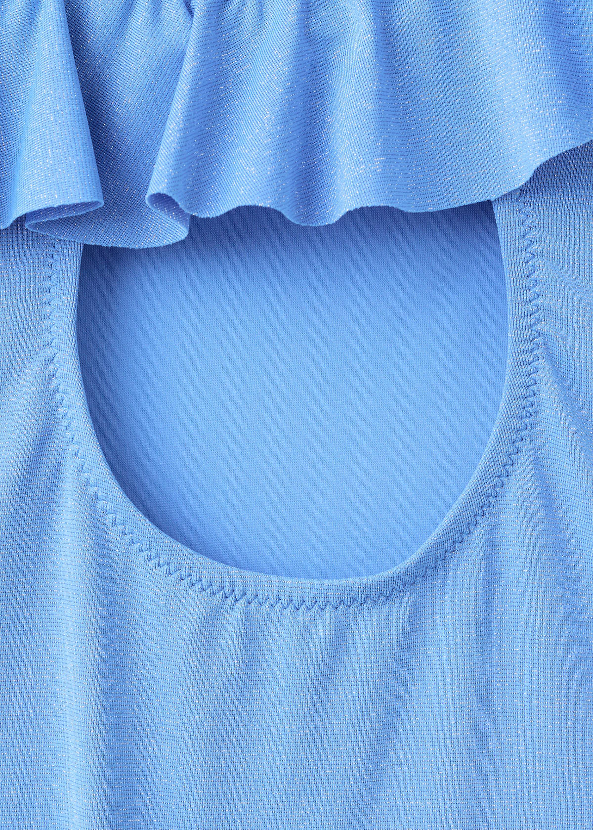 Asymmetric ruffle swimsuit — Blue