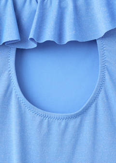 Asymmetric ruffle swimsuit — Blue 6