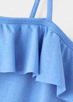Asymmetric ruffle swimsuit — Blue 9