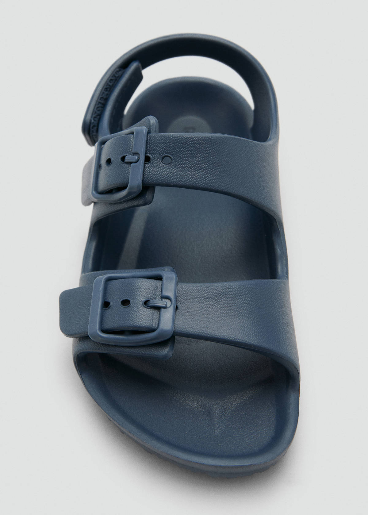 Rubberised buckle sandals — Navy
