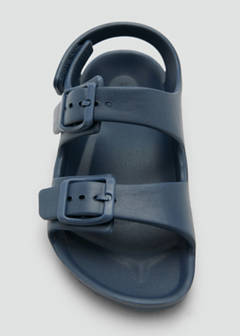 Rubberised buckle sandals — Navy 4