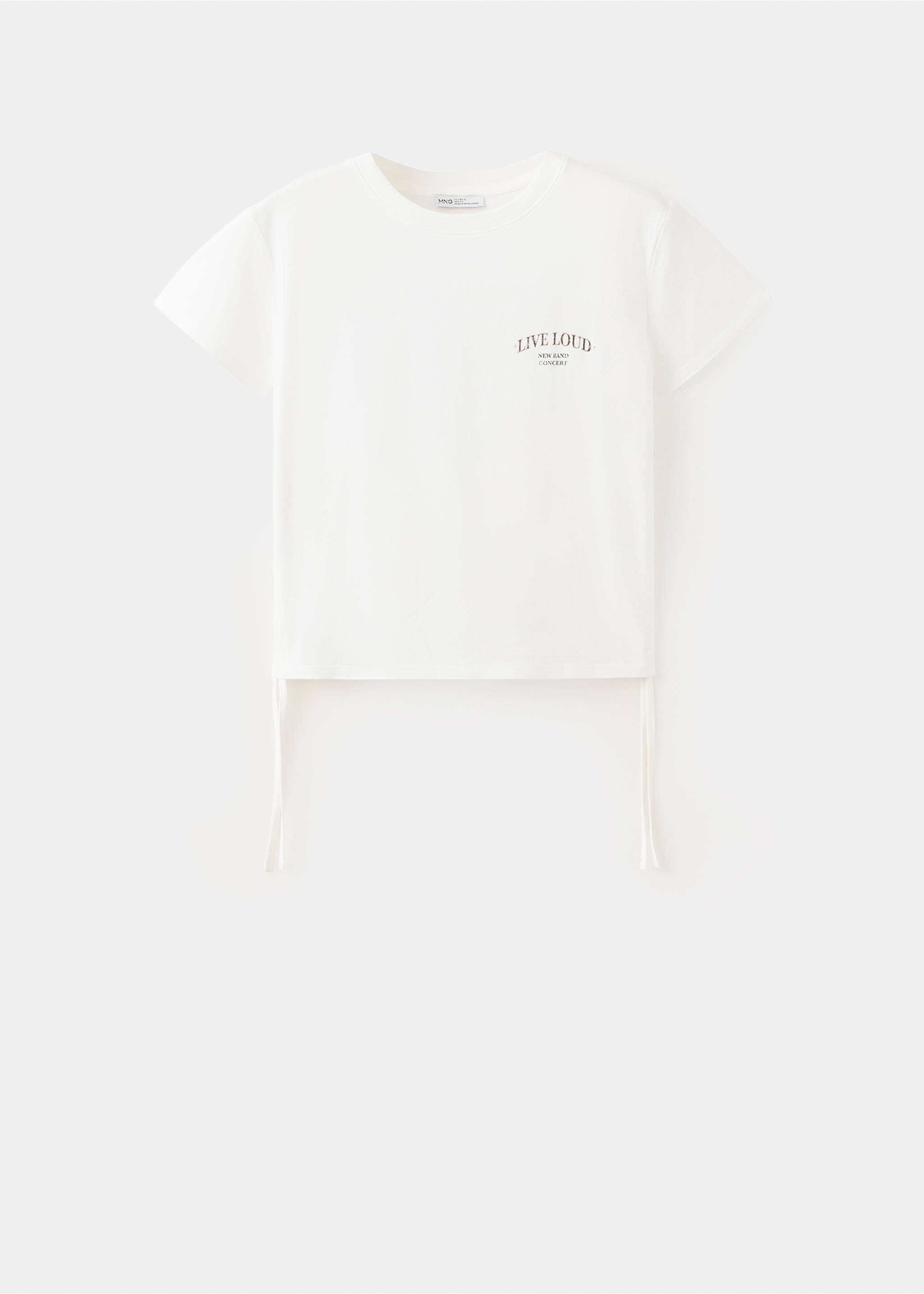 Printed cotton T-shirt with ties - Article without model, Off White. Ref: 27017909-00.