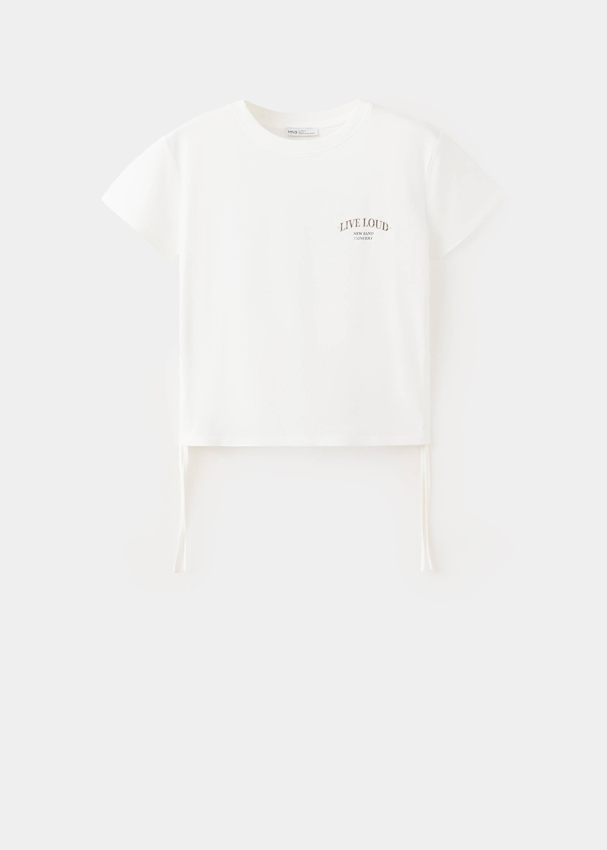 Printed cotton T-shirt with ties - Article without model