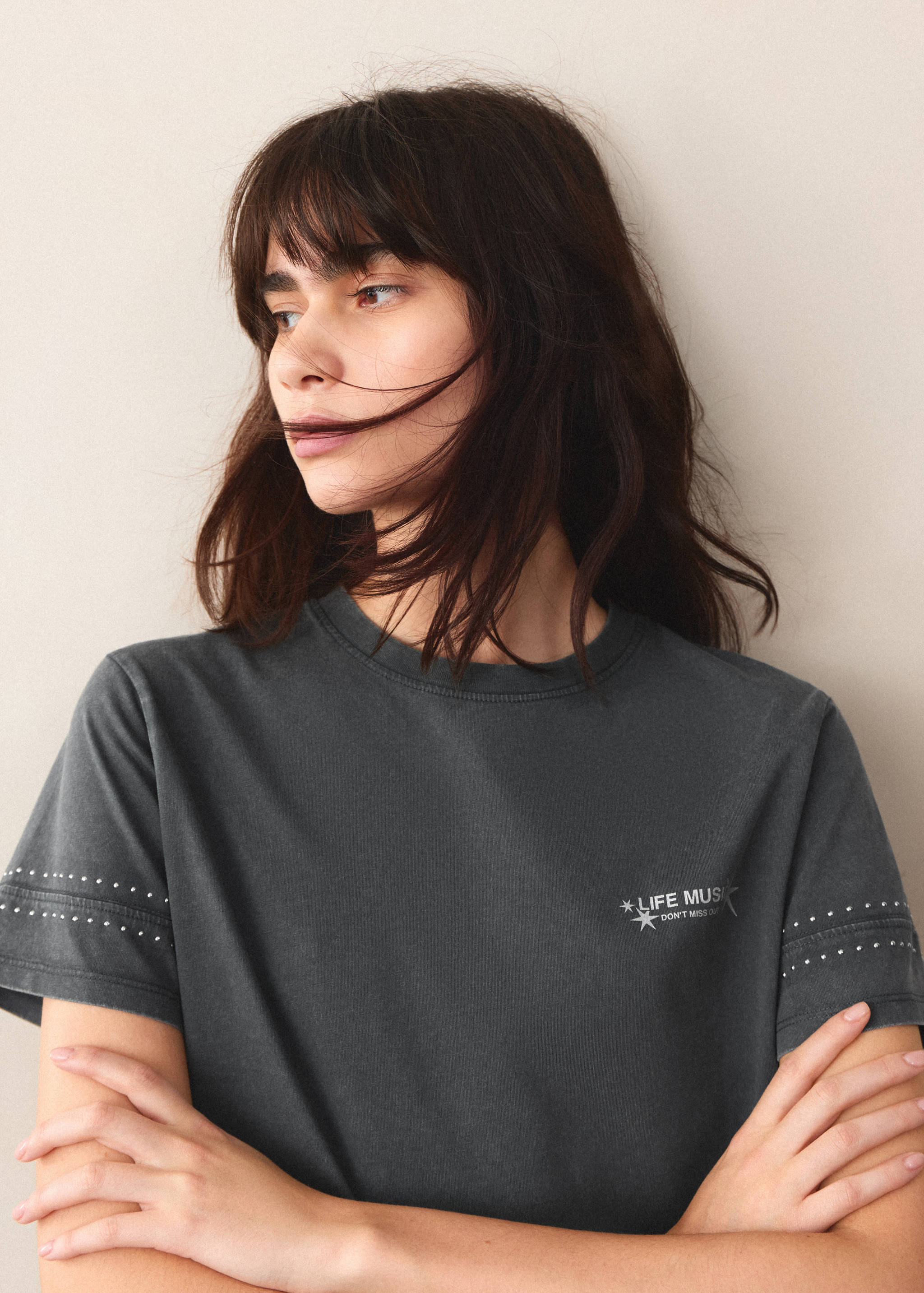 T-shirt imprimé strass - Détail de l'article 1